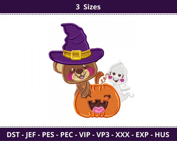 Bear With wizard Embroidery Design - Machine Embroidery - 3 Sizes - Instant Download Machine Embroidery Designs