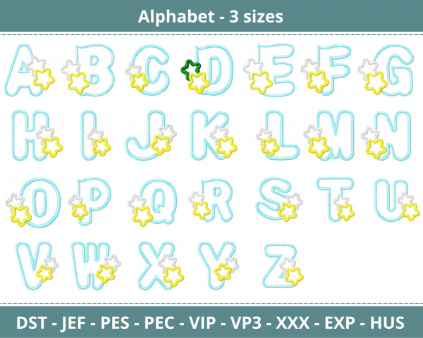 Alphabets Embroidery Design Bundle - Monogram - Font - Machine Embroidery Pattern – 3 Sizes - Instant Download Machine Embroidery Designs