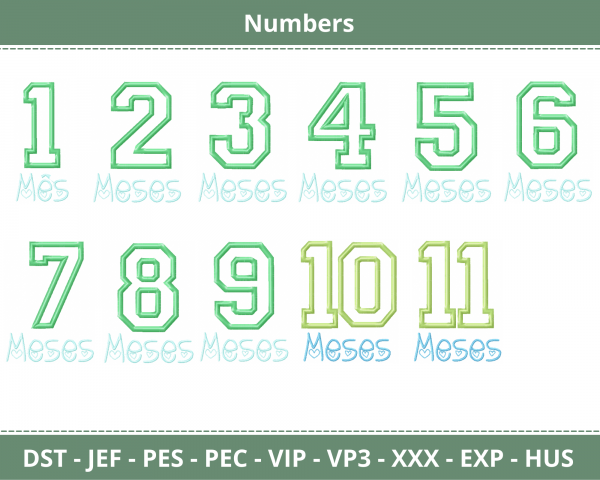 Numeric Embroidery Design Bundle - Numbers - Font - Machine Embroidery Pattern-  Instant Download Machine Embroidery Designs