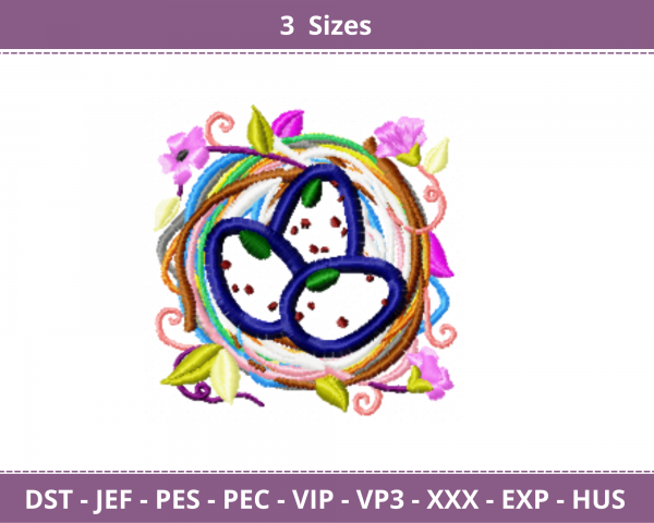 Bird Egg Embroidery Design - machine Embroidery Pattern - 3 Sizes - Instant Download Machine Embroidery Designs