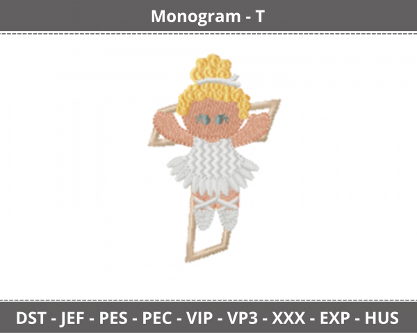 Ballet Alphabet -T Embroidery Design - Machine Embroidery Pattern- Instant download Machine Embroidery Designs