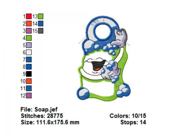 Soap Embroidery Design - Machine Embroidery Pattern - Instant Download Machine Embroidery Designs