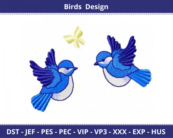 Birds Embroidery Design - Machine Embroidery Pattern - Instant Download Machine Embroidery Designs