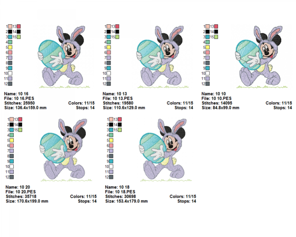 Mickey Mouse Embroidery Design - Cartoon - Machine Embroidery Pattern - 5 Sizes - Instant Download Machine Embroidery Designs