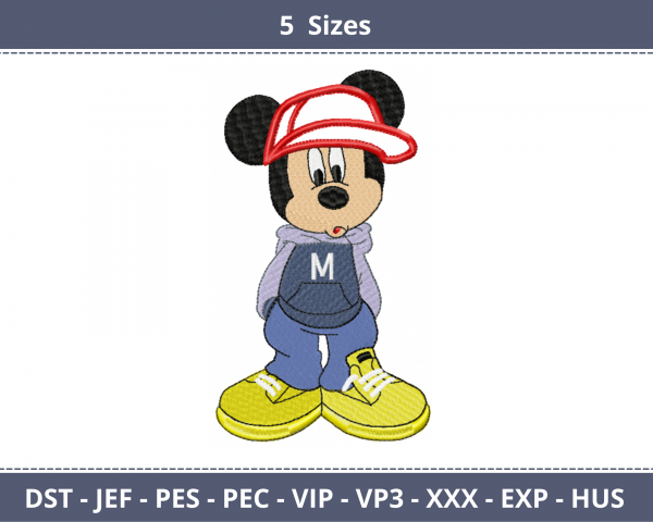 Mickey Mouse Embroidery Design - Cartoon - Machine Embroidery Pattern - 5 Sizes - Instant Download Machine Embroidery Designs