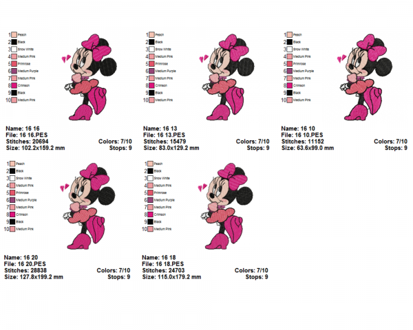 Mickey Mouse Embroidery Design - Cartoon - Machine Embroidery Pattern - 5 Sizes - Instant Download Machine Embroidery Designs