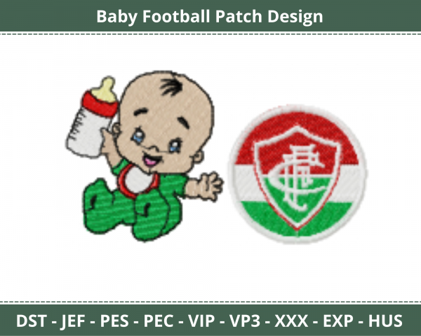 Baby Football Patch Embroidery Design - Machine Embroidery Pattern - Instant Download Machine Embroidery Designs
