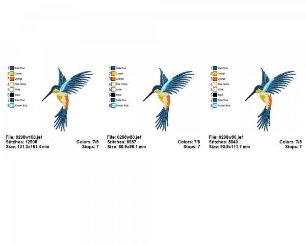 Humming bird Embroidery Design - Machine Embroidery Pattern - 3 Sizes - Instant Download Machine Embroidery Designs