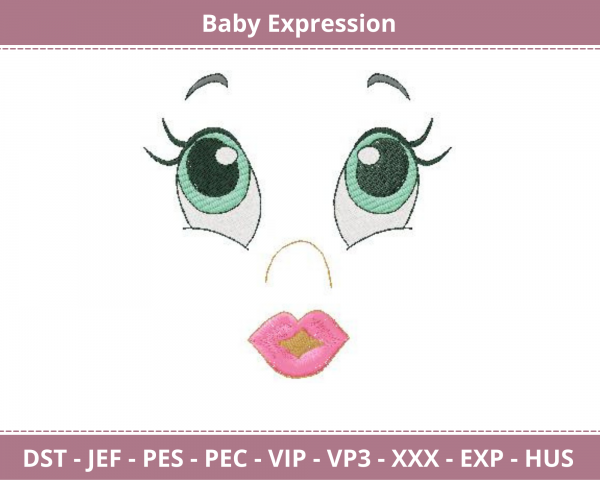 Baby Expression Embroidery Design - Machine Embroidery Pattern - Instant Download  Machine Embroidery Designs