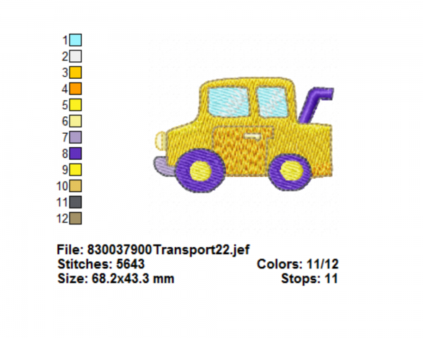 Car Embroidery Design - Machine Embroidery Pattern - Instant Download Machine Embroidery Designs