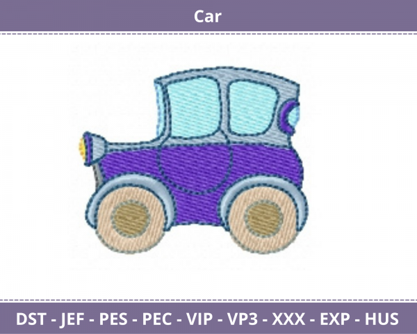 Car Embroidery Design - Machine Embroidery Pattern - Instant Download Machine Embroidery Designs
