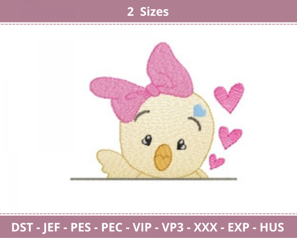Cartoon Duck Embroidery Design - Machine Embroidery Pattern - 2 Sizes - Instant Download Machine Embroidery Designs