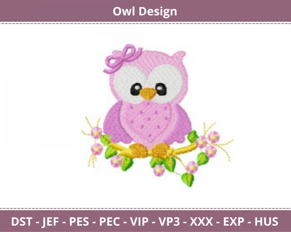 Owl Embroidery Design - Machine Embroidery Pattern - Instant Download Machine Embroidery Designs