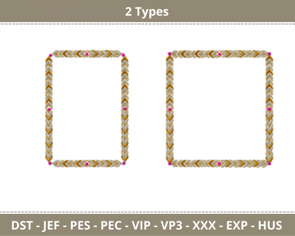 Frame Embroidery Design - Machine Embroidery Pattern - 2 Types - Instant Download  Machine Embroidery Designs