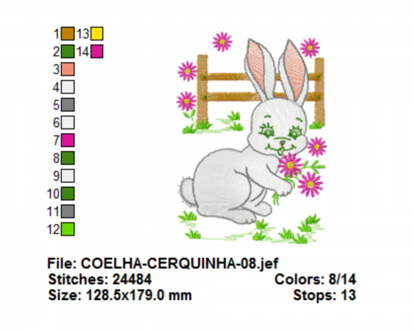 Rabbit  Embroidery Design - Animal - Machine Embroidery Pattern - Instant Download Machine Embroidery Designs