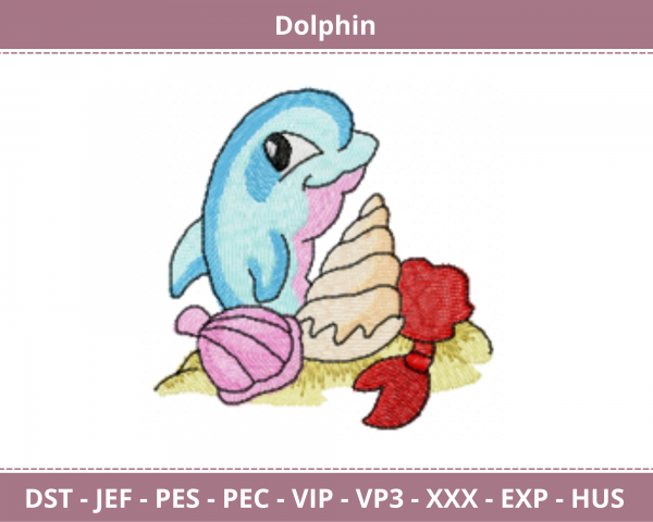 Dolphin Embroidery Design - Whale - Machine Embroidery Pattern – Instant Download Machine Embroidery Designs