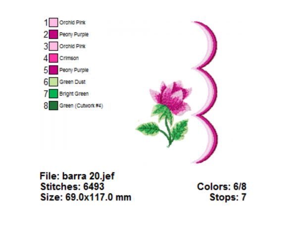 Floral Border Embroidery Design - Machine Embroidery Pattern - Instant Download Machine Embroidery Designs
