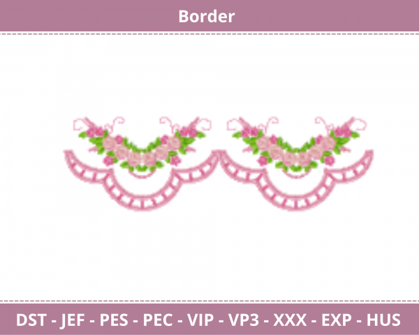 Border Embroidery Design - machine Embroidery Pattern - Instant Download Machine Embroidery Designs