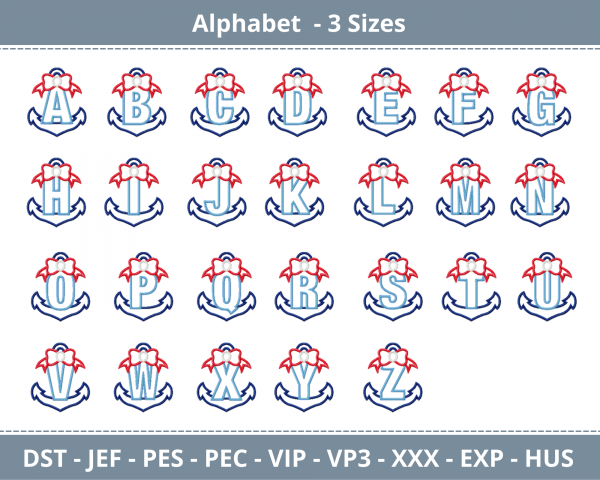 Monogram Embroidery Design Bundle  - Machine Embroidery Pattern - 3 Sizes - Instant Download Machine Embroidery Designs