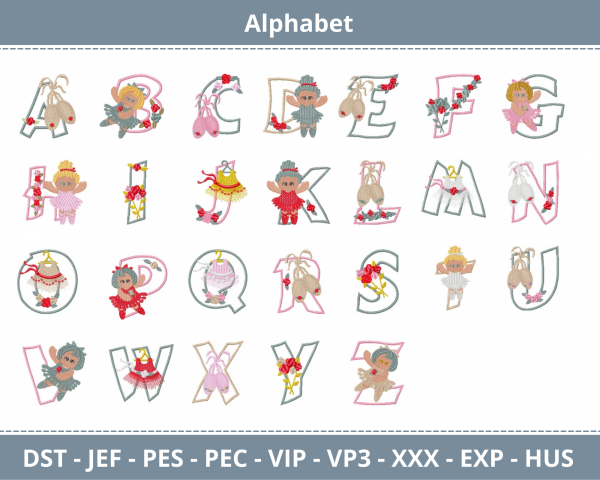 Alphabet Embroidery Design - Monogram - Font - Machine Embroidery Pattern - Instant Download Machine Embroidery Designs