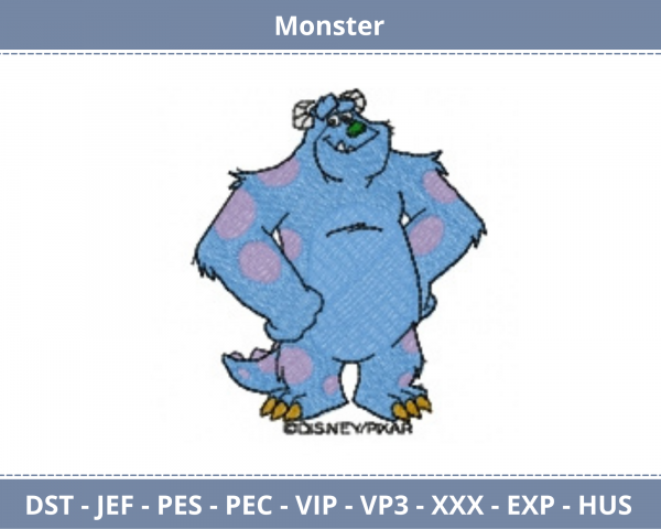 Monster Embroidery Design - Machine Embroidery Pattern - Instant Download Machine Embroidery Designs