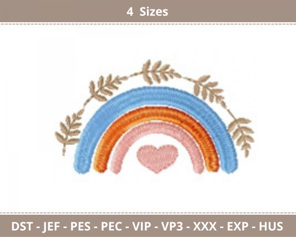 Creative Rainbow Embroidery Design - Machine Embroidery Pattern - 4 Sizes - Instant Download Machine Embroidery Designs