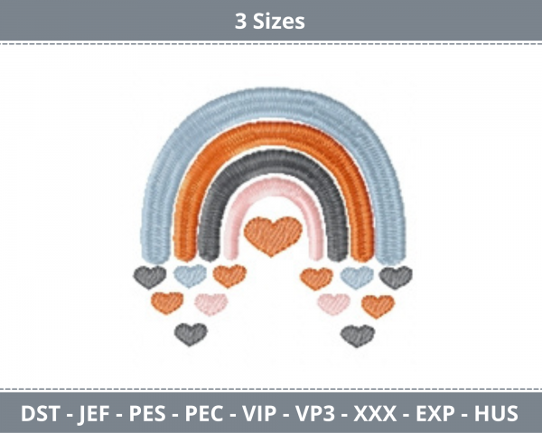 Creative Rainbow Embroidery Design - Machine Embroidery Pattern - 3 Sizes - Instant Download Machine Embroidery Designs