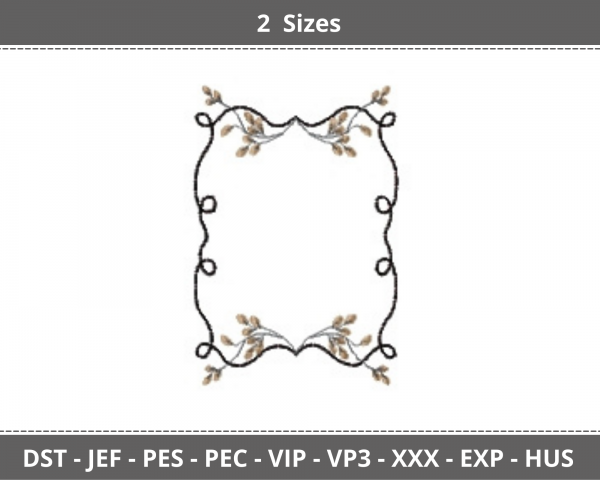 Frame Embroidery Design - Machine Embroidery Pattern - 2 Sizes - Instant Download  Machine Embroidery Designs