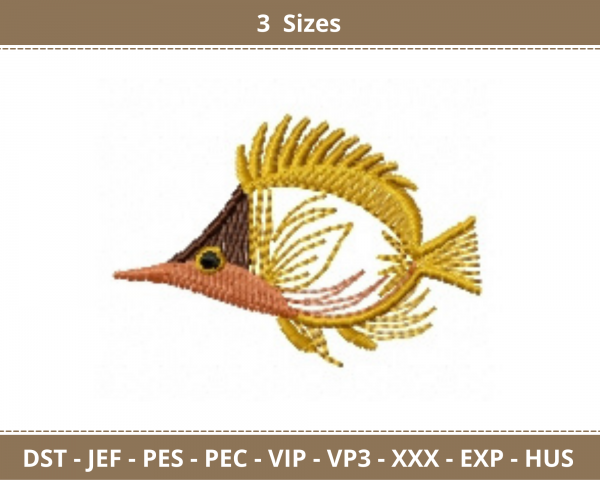 Fish Embroidery Design - Machine Embroidery Pattern - 3 Sizes - Instant Download Machine Embroidery Designs
