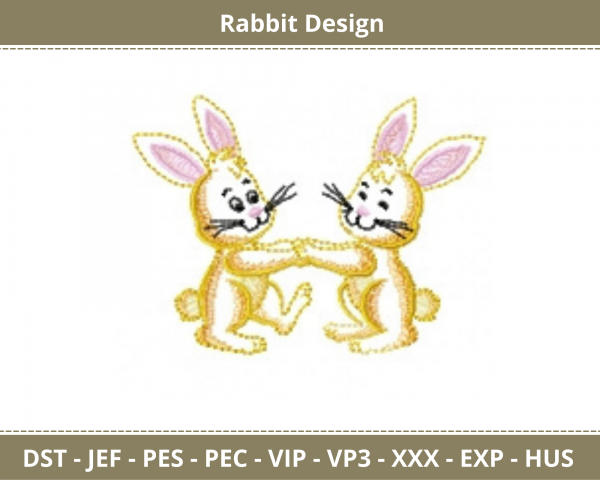 Rabbit  Embroidery Design - Animal - Machine Embroidery Pattern - Instant Download Machine Embroidery Designs