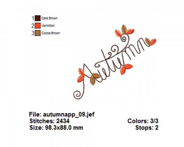 Autumn Embroidery Design - machine Embroidery pattern - Instant Download Machine Embroidery Designs