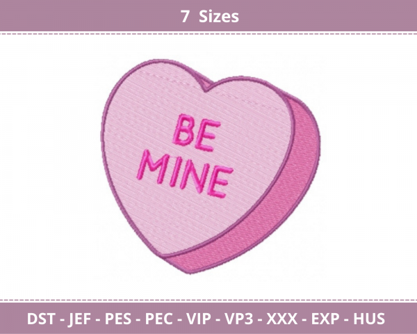 Be Mine Conversation Hearts Embroidery Design - Machine Embroidery Pattern - 7 Sizes - Instant Download Machine Embroidery Designs
