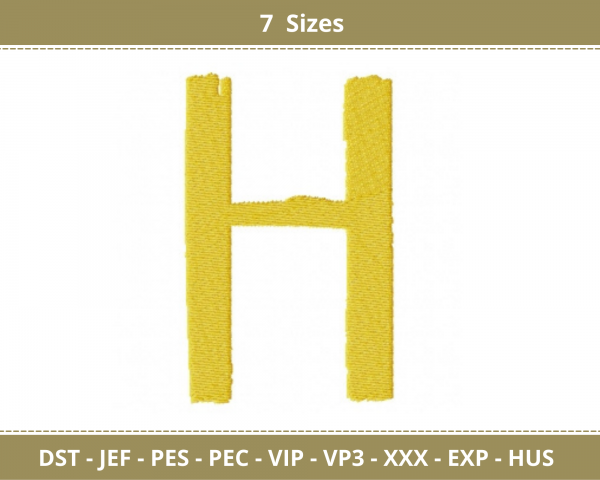 H Alphabet Embroidery Design - Monogram - Font - Machine Embroidery Pattern- 7 Sizes – Instant Download Machine Embroidery Designs