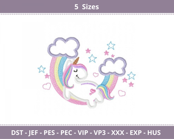 Unicorn Embroidery Design - Machine Embroidery Pattern - 5 Sizes - Instant Download Machine Embroidery Designs