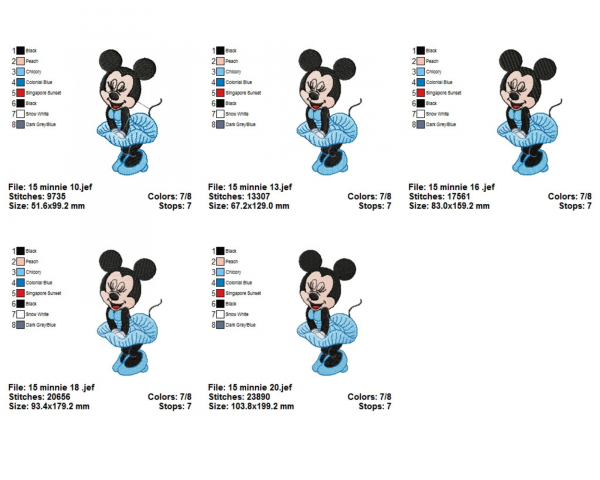 Mickey Mouse Embroidery Design - Cartoon - Machine Embroidery Pattern - 5 Sizes - Instant Download Machine Embroidery Designs