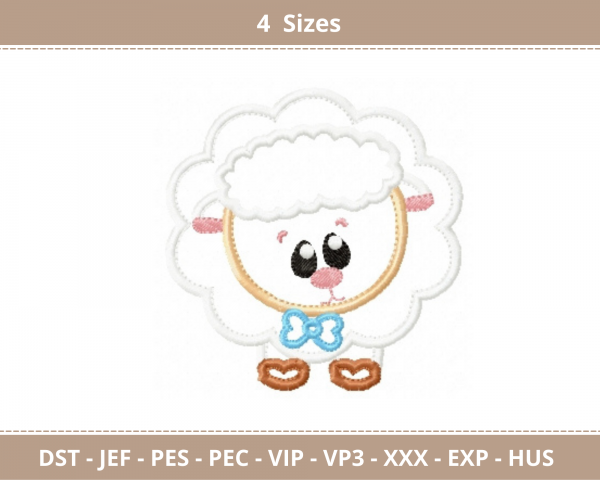 Sheep Embroidery Design - Machine Embroidery Pattern - 4 Sizes -  Instant Download Machine Embroidery Designs