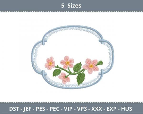 Frame Embroidery Design - Machine Embroidery Pattern - 5 Sizes - Instant Download  Machine Embroidery Designs