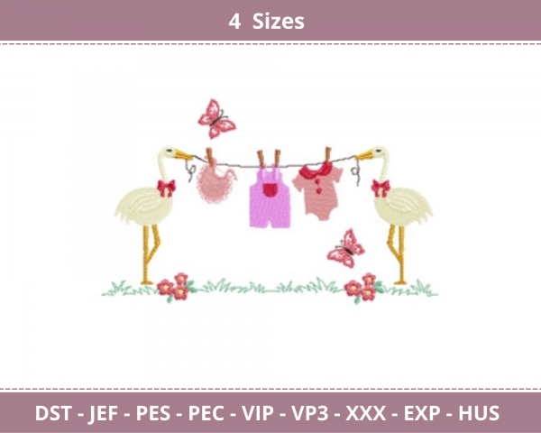 Baby Clothes Embroidery Design - Machine Embroidery Pattern - 4 Sizes - Instant Download Machine Embroidery Designs