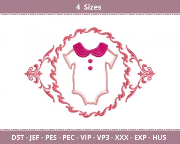 Baby Clothes Embroidery Design - Machine Embroidery Pattern - 4 Sizes - Instant Download Machine Embroidery Designs