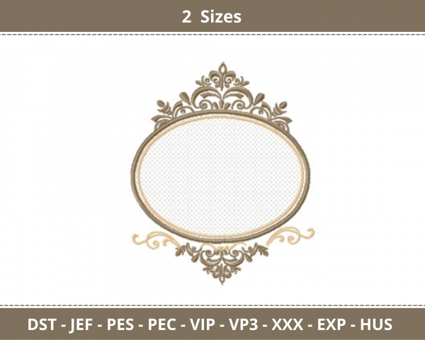 Frame Embroidery Design - Machine Embroidery Pattern - 2 Sizes - Instant Download  Machine Embroidery Designs