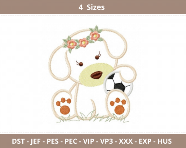 Dog Embroidery Design - Machine Embroidery Pattern - 4 Sizes - Instant Download Machine Embroidery Designs