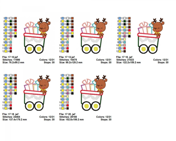 Deer With Christmas Gifts Embroidery Design - Machine Embroidery Pattern - 5 Sizes - Instant Download Machine Embroidery Designs