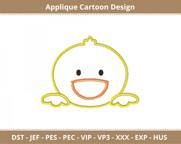 Applique cartoon Embroidery Design - Machine Embroidery Design - Instant Download Machine Embroidery Designs