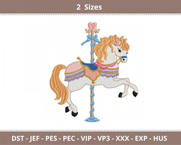 Horse Toy Embroidery Design - Machine Embroidery Pattern - 2 Sizes - Instant Download Machine Embroidery Designs
