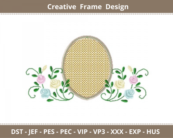Creative Frame Embroidery Design - Machine Embroidery Pattern -  Instant Download Machine Embroidery Designs