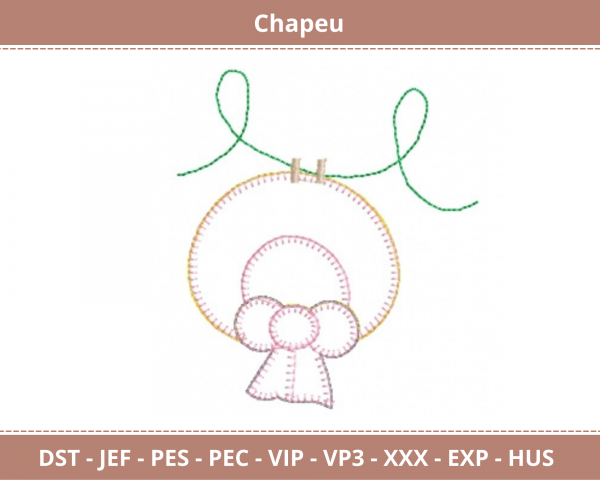Chapeu Embroidery Design - Machine Embroidery Pattern - Instant Download Machine Embroidery Designs