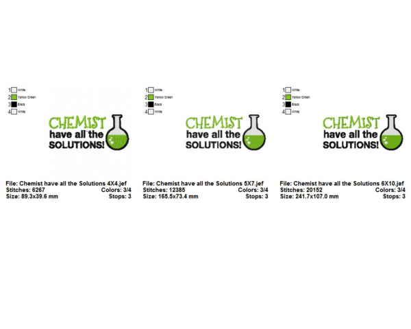 Chemist Quotes Embroidery Design - Machine Embroidery Pattern - 3 Sizes - Instant Download Machine Embroidery Designs