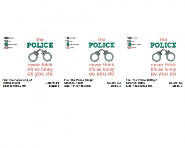 The Police Quotes Embroidery Design - Machine Embroidery Pattern - 3 Sizes - Instant Download Machine Embroidery Designs