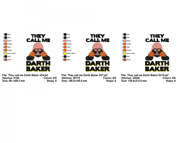 Darth Baker Quotes Embroidery Design - Machine Embroidery Pattern - 3 Sizes - Instant Download Machine Embroidery Designs