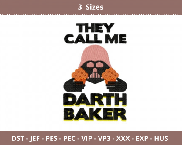 Darth Baker Quotes Embroidery Design - Machine Embroidery Pattern - 3 Sizes - Instant Download Machine Embroidery Designs